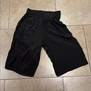 Aqc clothing silk wide leg cropped pants quite luxury lagenlook minimalist artsy